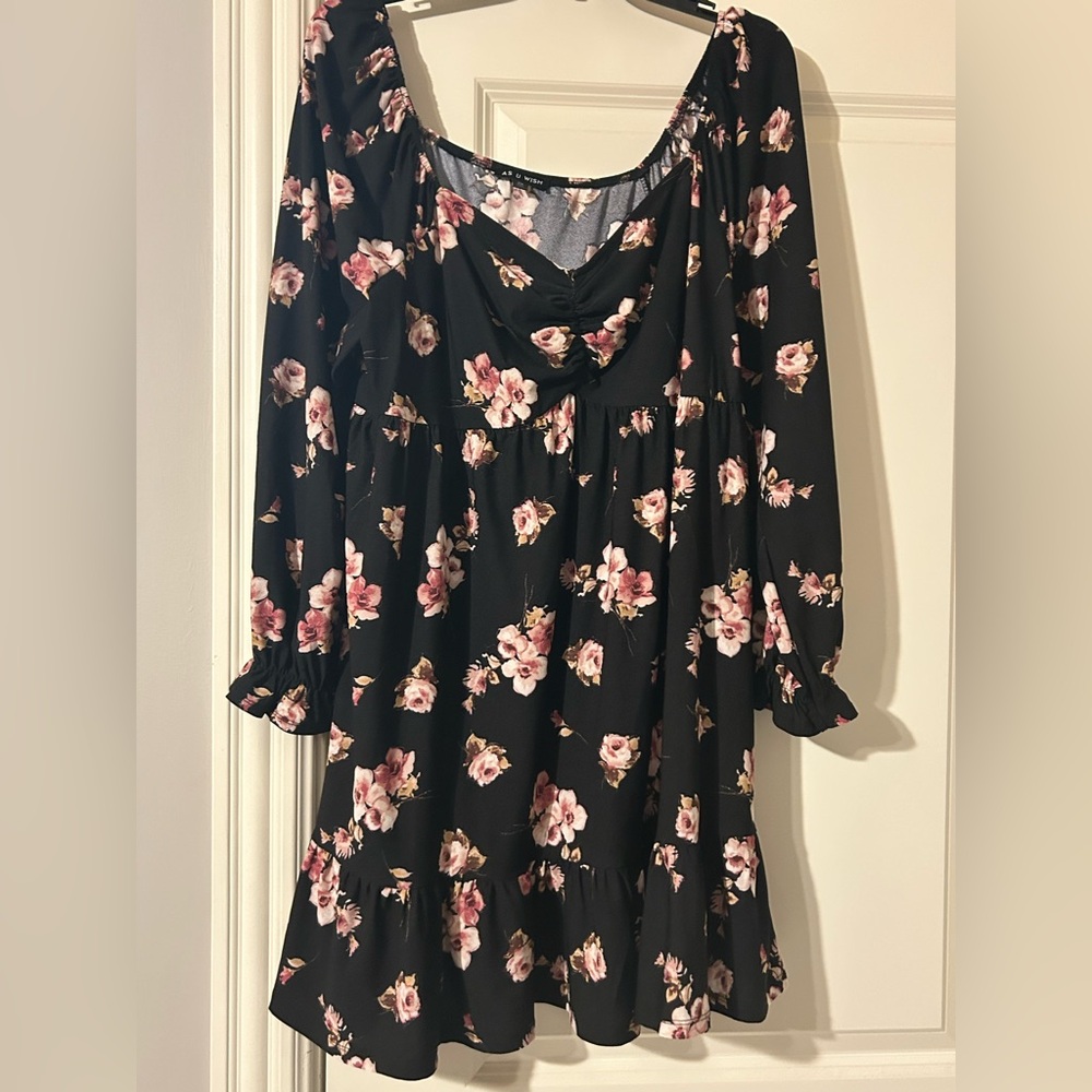 As U Wish Floral Babydoll Dress 2x